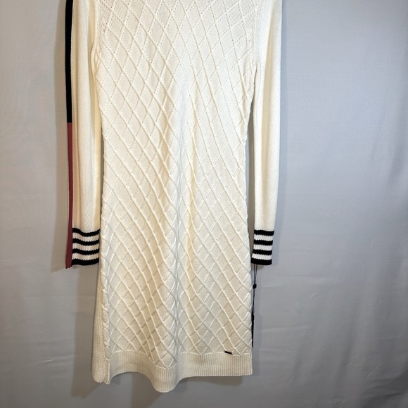 Tommy Hilfiger Womens Size M Long Sleeve Textured Knit Sweater Dress Cream - Picture 4 of 15